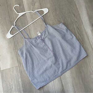 Gingham Cami Tank Top womens Purple (large)  cottagecore softgirl retro light
